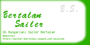 bertalan sailer business card